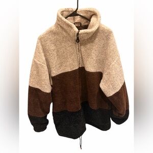 Vintage Kent Street Color Block Lined Fleece Jacket Southwest Size Medium